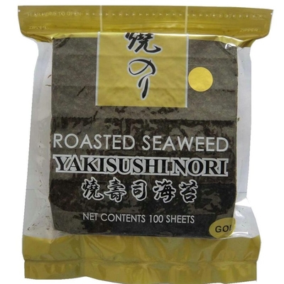 Золотые зажаренные в духовке листов водорослей Nori морской водоросли Yaki Nori хрустящие 50